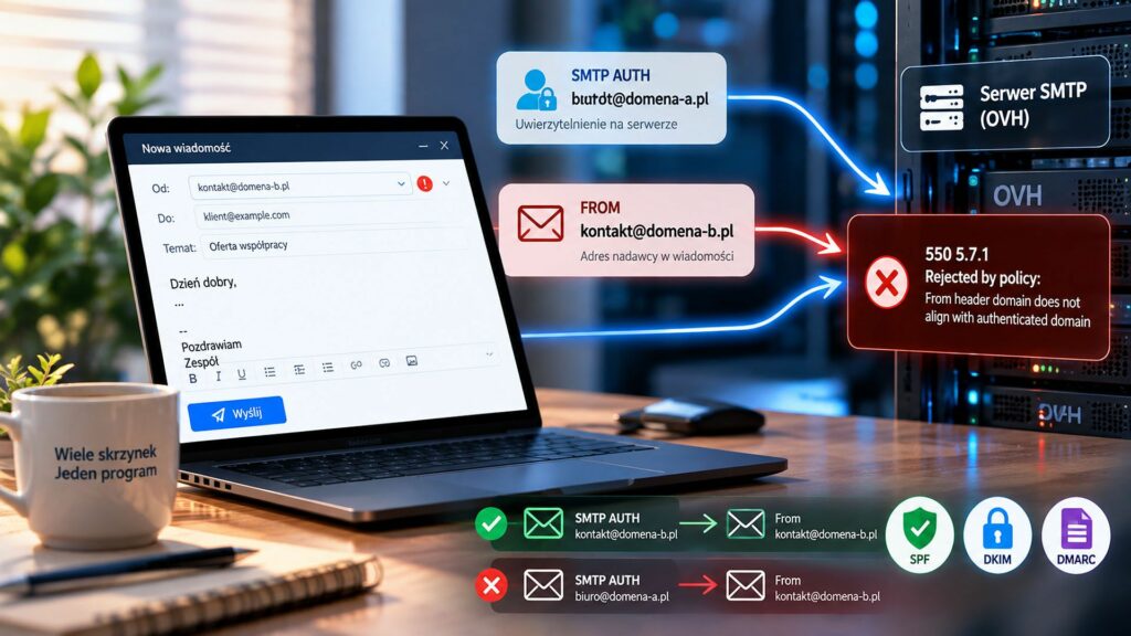 Dlaczego serwer smtp blokuje wysyłkę z innego adresu